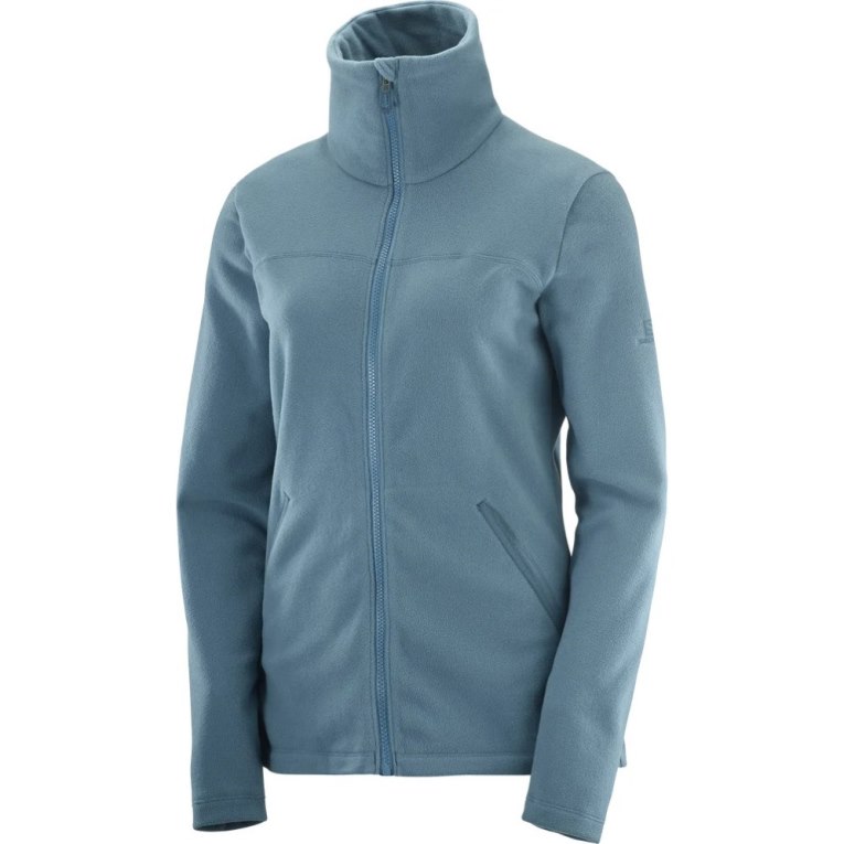 Turquoise Salomon Essential Cosy Fleece Full Zip Women's Jackets | PH 03287R